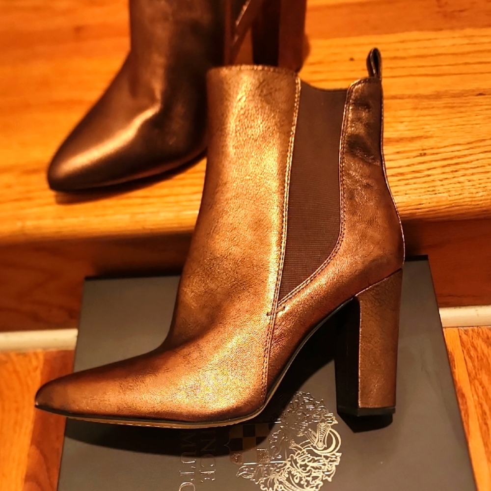 NIB Vince Camuto "Britsy" Bronze Nappa Aztec Boots Size 9.5M